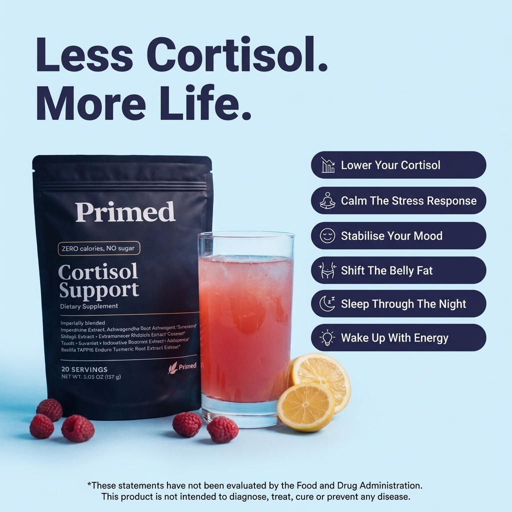 Primed. Cortisol Support Drink — Raspberry Lemonade