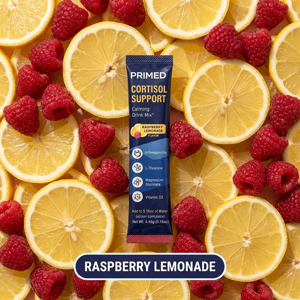 Primed. Cortisol Support Drink — Raspberry Lemonade